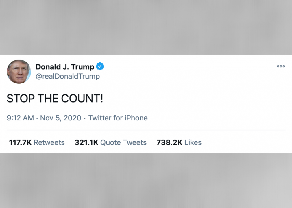 #4. Trump calls for an early end to election